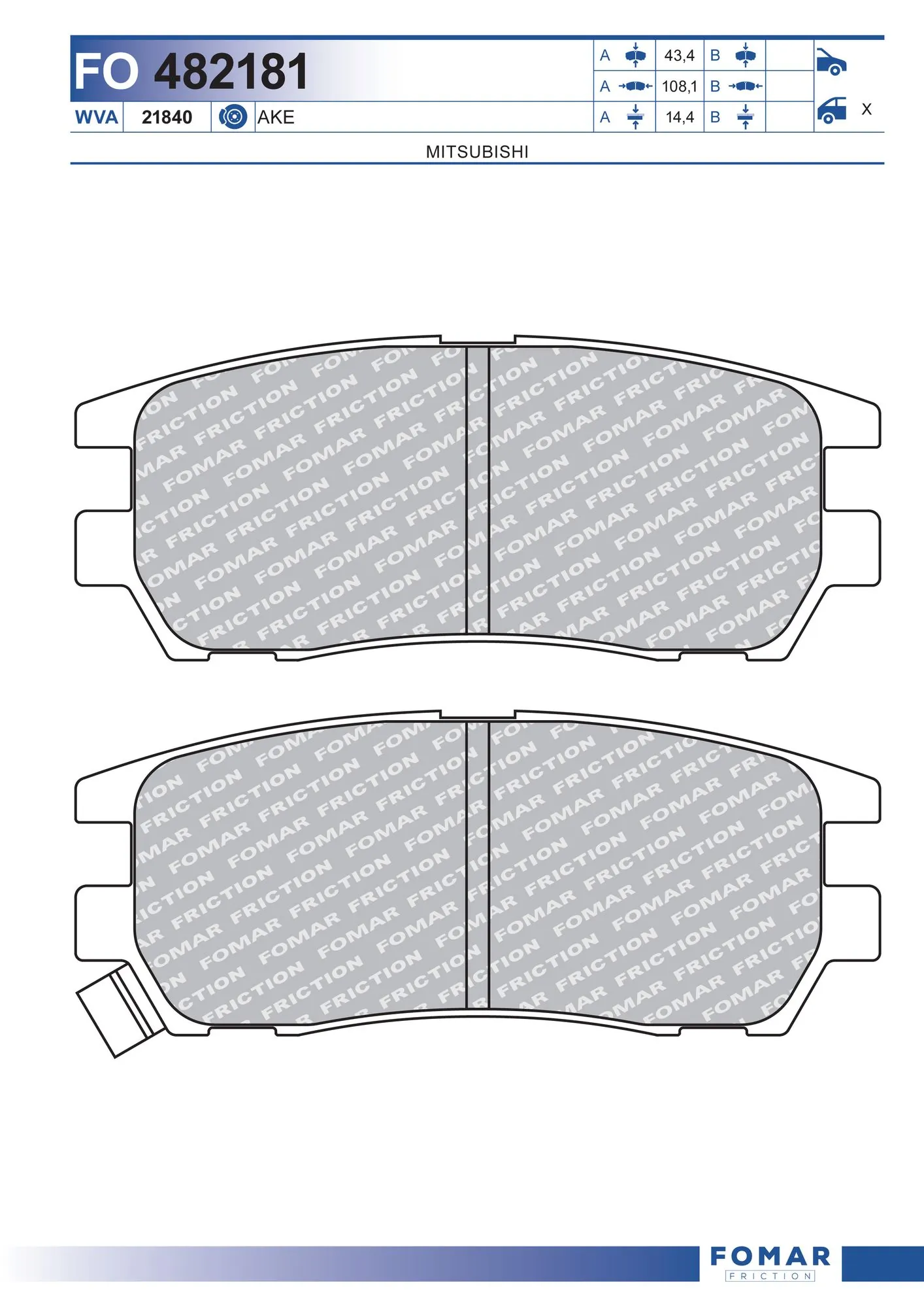 Brake Pad Set, disc brake